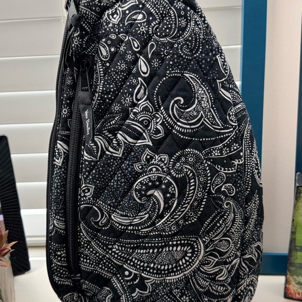 Vera Bradley Black and White Paisley Crossbody Bag